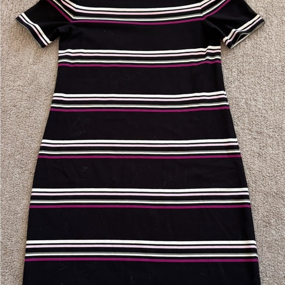 White House Black Market Dresses & Skirts - White House Black Market Black and Purple Striped Midi Dres